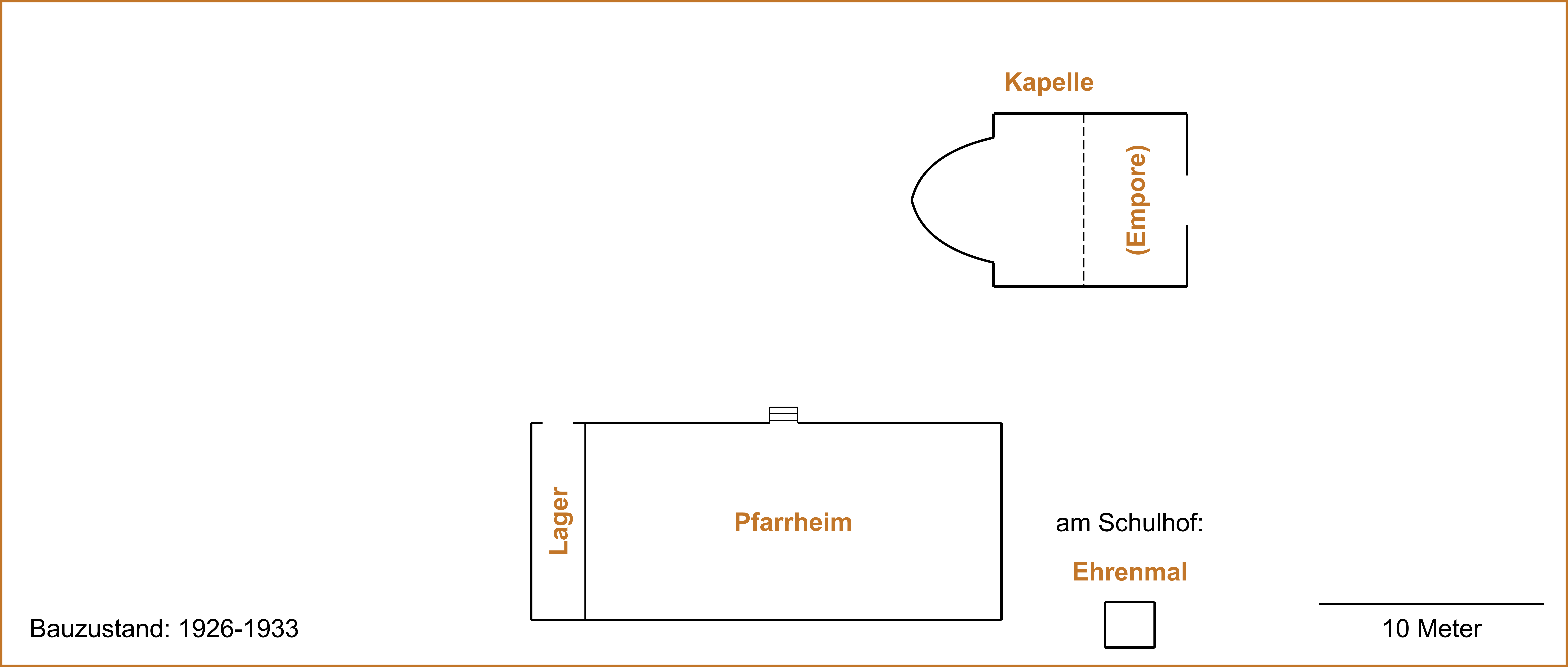 Grundriss Kapelle Schleckheim Historie Bauzustand maßstäblich