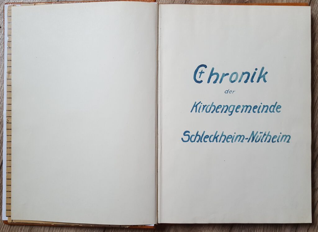 Chronik Kapellengemeinde Schleckheim Nütheim historische Handschrift