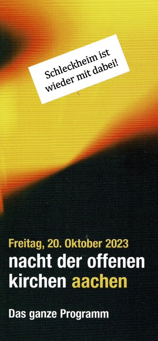 Nacht der Offenen Kirchen Aachen 2023 Programmheft Seite 1 Titelseite