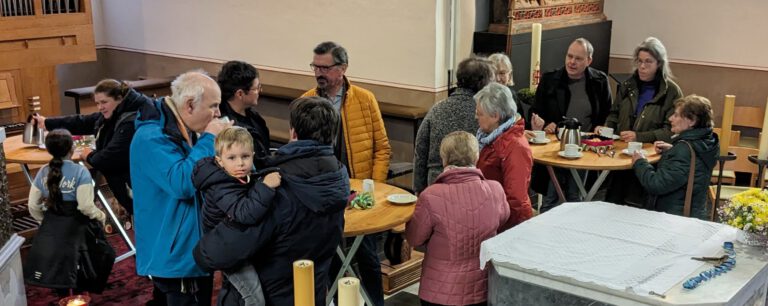 Kaffee nach der Kirche Schleckheimer Kapelle Februar 2024 Gespräche Gemeinschaft Dorfgemeinschaft