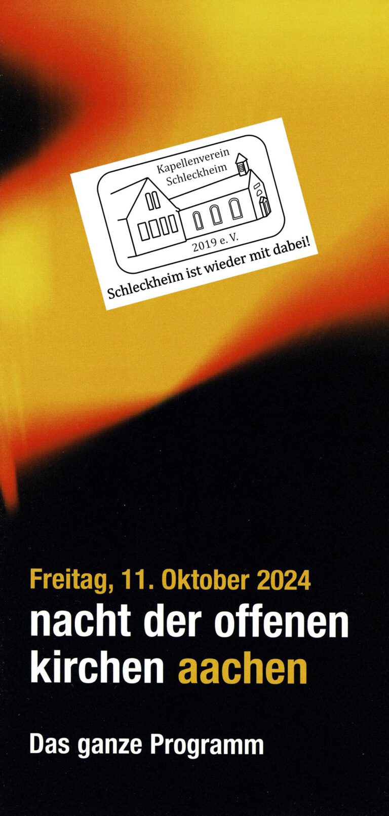 Nacht der Offenen Kirchen Aachen 2024 Programmheft Seite 1 Titelseite