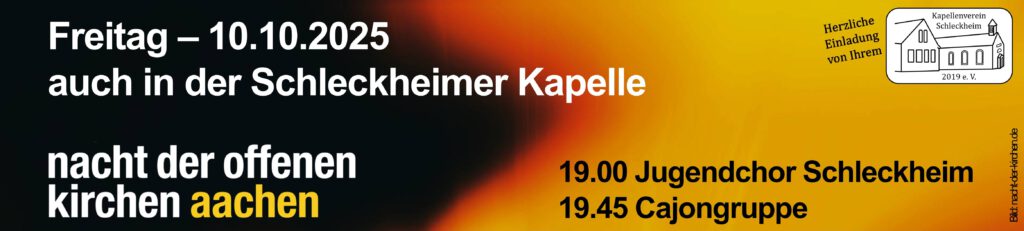 Nacht der Offenen Kirchen Aachen 2025 Jugendchor Cajongruppe Cajon Musik Schleckheimer Kapelle