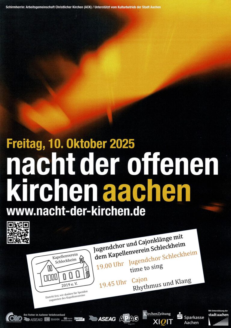 Nacht der Offenen Kirchen Aachen 2025 Jugendchor Cajongruppe Cajon Musik Schleckheimer Kapelle