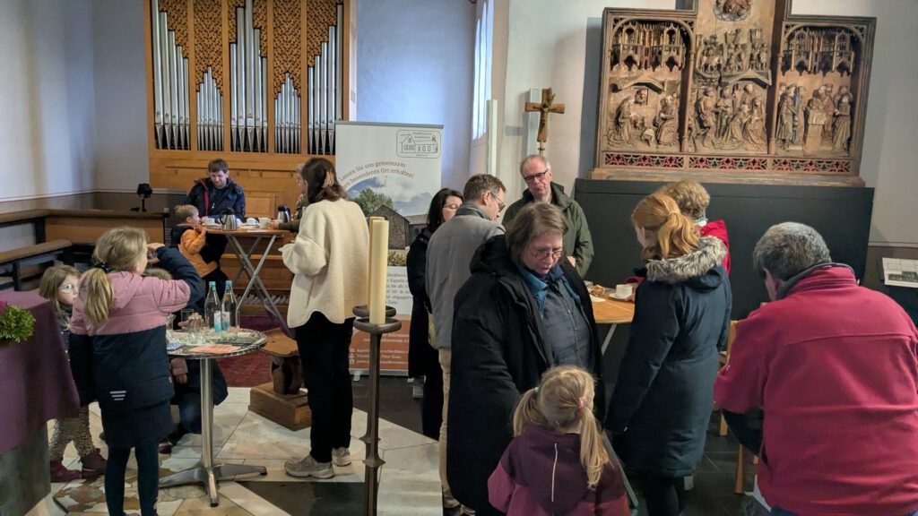 Kaffee nach der Kirche Schleckheimer Kapelle Februar 2026 Gespräche Gemeinschaft Dorfgemeinschaft
