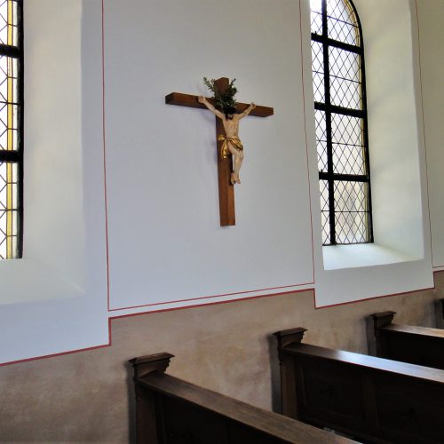 Wandkreuz Kruzifix Christusfigur Hauptschiff Kapelle Schleckheim