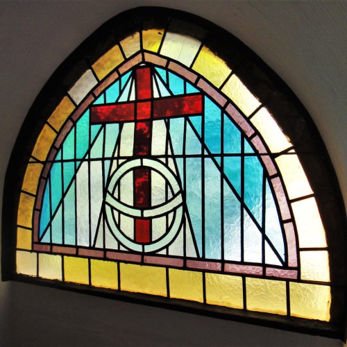 Fenster Empore Kreuz Innenansicht Hauptschiff Kapelle Schleckheim